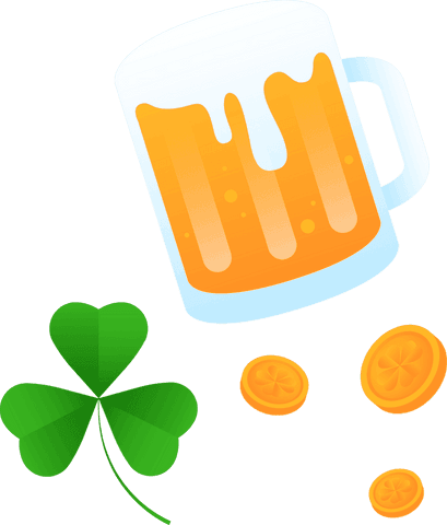 floating beer mug with clover on transparent background - Download Free Stock Videos Pikwizard.com