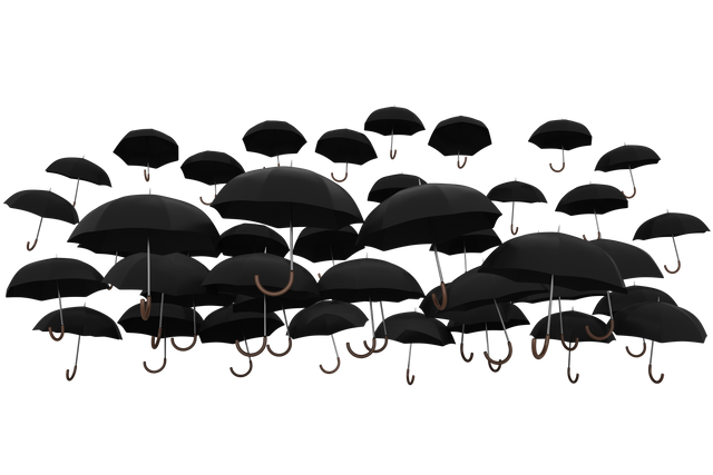 Group of Transparent Black Umbrellas Computer Graphic on White Background - Download Free Stock Videos Pikwizard.com