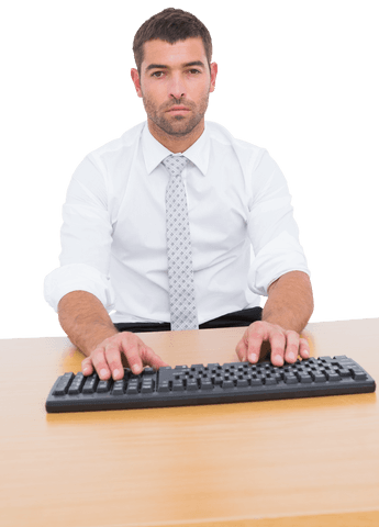 professional businessman typing in office with transparent background - Download Free Stock Videos Pikwizard.com