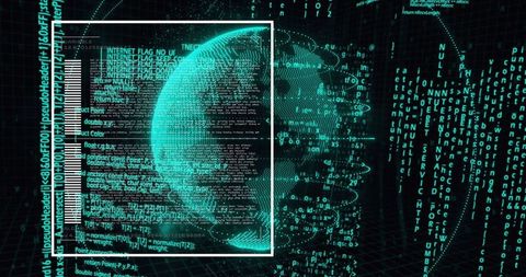 futuristic digital globe with programming languages and data streams - Download Free Stock Images Pikwizard.com