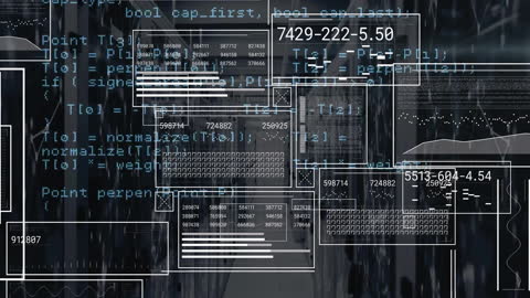 Futuristic Digital Data Animation on Computer Servers