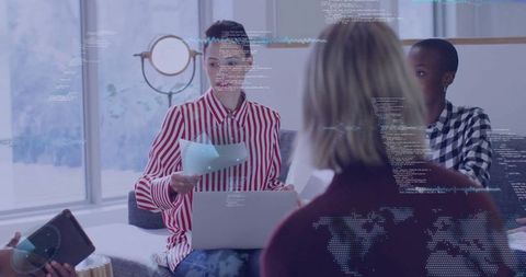 Collaborative business meeting in modern workspace