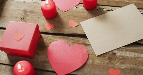 Romantic Valentine's Day Arrangement with Hearts and Gifts - Download Free Stock Images Pikwizard.com