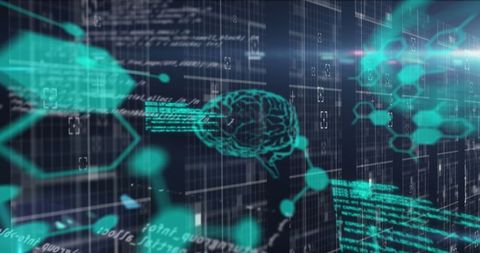 Futuristic Brain Interface with Abstract Data Patterns - Download Free Stock Images Pikwizard.com