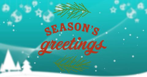 Season's Greetings Card with Festive Winter Elements