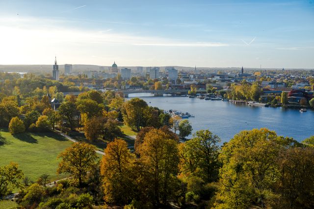 Scenic Aerial View of Historic European City and River in Autumn - Download Free Stock Photos Pikwizard.com