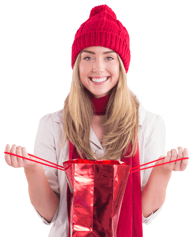 joyful woman in red scarf transparent images shopping - Download Free Stock Videos Pikwizard.com
