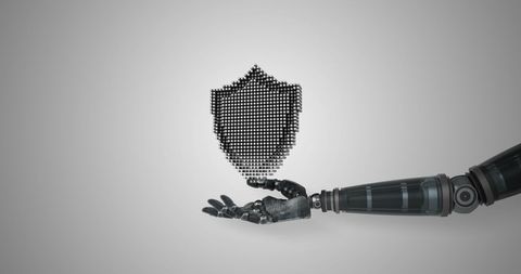 Robotic Arm Holding Digital Shield for Cybersecurity Concept - Download Free Stock Images Pikwizard.com