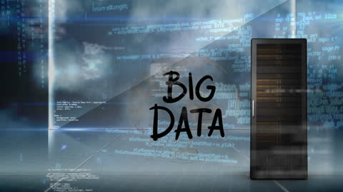 Futuristic Big Data Concept with Cloud Overlay and Server