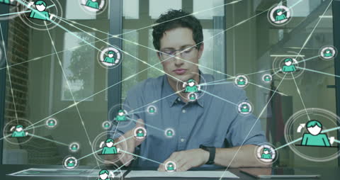 Digital Network Concept With Business Professional and Connections