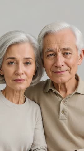 Senior Couple Responding to Timer in Studio Vertical Video Showing Quiet Companionship