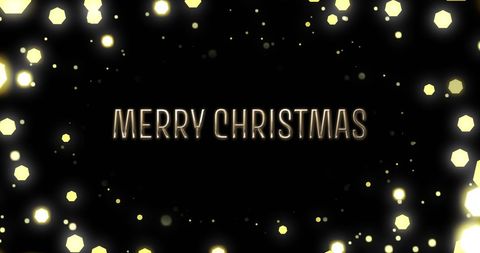 Merry Christmas Text with Festive Lights