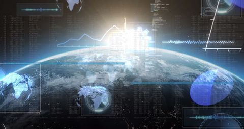 Digital Data Processing on Earth Globe - Download Free Stock Images Pikwizard.com