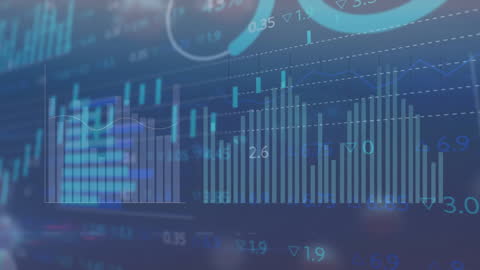 Digital Graphs and Floating Cells Illustrating Pandemic Data