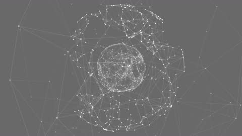 Digital Network Globe in Abstract Salt Crystals