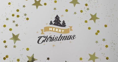 Festive Christmas Greeting with Gold Star Accents