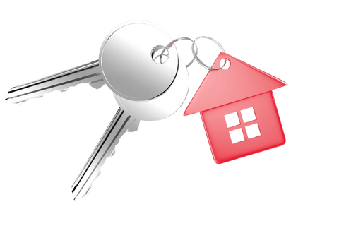 metal keys with red house keychain isolated on transparent background - Download Free Stock Videos Pikwizard.com