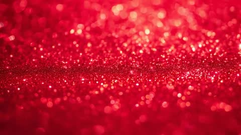 Red Glitter Bokeh Focus Sweep Video Loop — Macro Shimmering Sparkle Motion Background