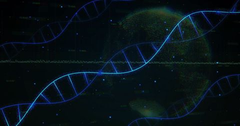 Abstract DNA Strand with Binary Code Symbolizing Genetic Technology - Download Free Stock Images Pikwizard.com