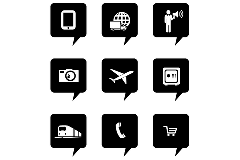 Digital Communication Icons Set on Transparent Background - Download Free Stock Videos Pikwizard.com