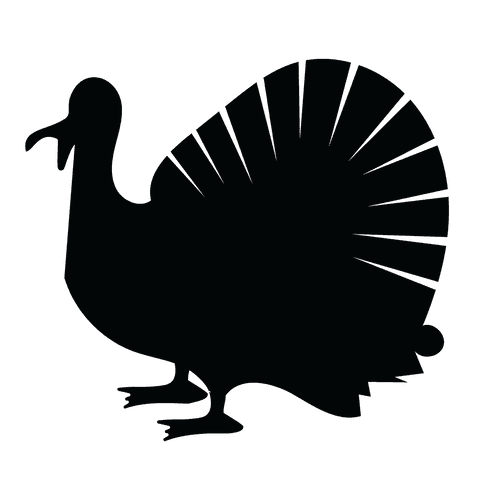 Turkey Silhouette on Transparent Background for Seasonal Design