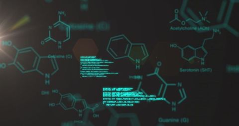 Glowing Molecular Diagrams in Futuristic Digital Interface - Download Free Stock Images Pikwizard.com