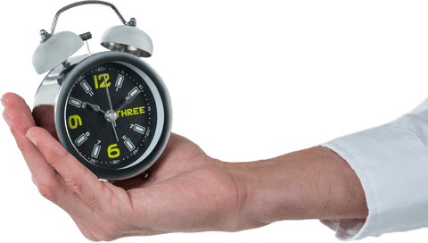transparent closeup hand holding retro alarm clock timing concept - Download Free Stock Videos Pikwizard.com