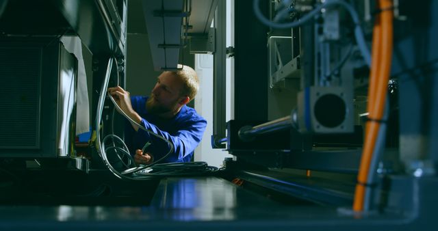 Engineer Maintaining Industrial Equipment in Factory Setting - Download Free Stock Images Pikwizard.com