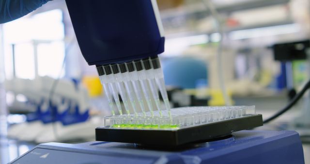 Robotic Pipette Loading Samples into Microplate in Laboratory - Download Free Stock Images Pikwizard.com