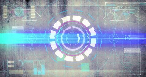 Futuristic Digital HUD with Neon Light Trails and Glitch Effects - Download Free Stock Images Pikwizard.com