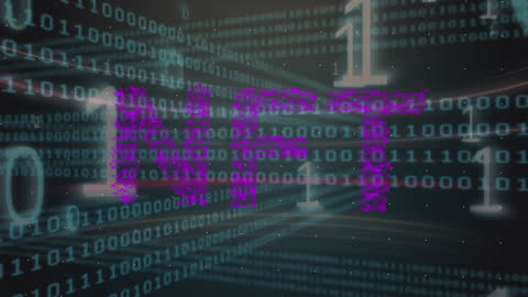 Digital NFT Concept Amidst Binary Code Background