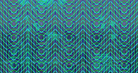 Abstract Geometric Hologram with Cityscape and Digital Codes