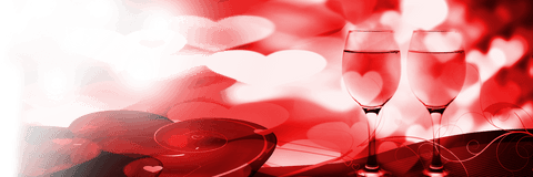 Romantic Wine Glasses on Transparent Heart Motif Background - Download Free Stock Videos Pikwizard.com