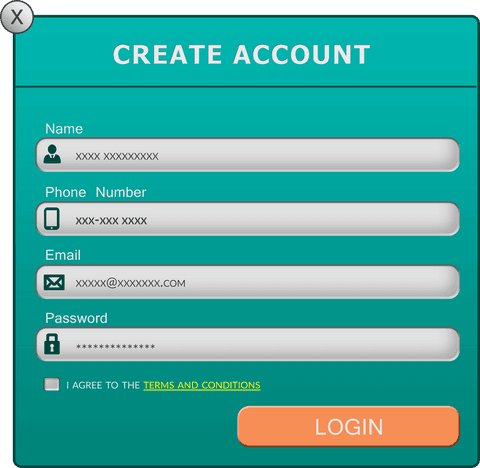 digital interface for create account screen on transparent background - Download Free Stock Videos Pikwizard.com