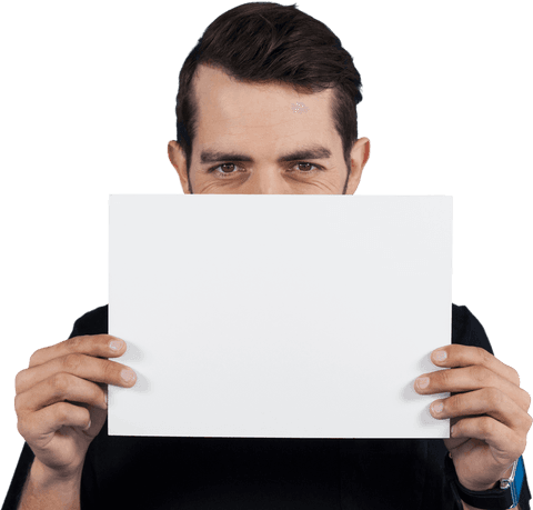 young man hiding behind transparent cardboard for mystery concept - Download Free Stock Videos Pikwizard.com