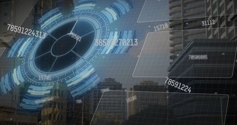 Digital Interface for Data Processing Over Modern Cityscape - Download Free Stock Images Pikwizard.com