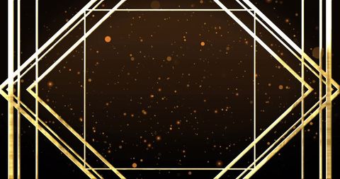Geometric Golden Frame with Abstract Bokeh Particles - Download Free Stock Images Pikwizard.com