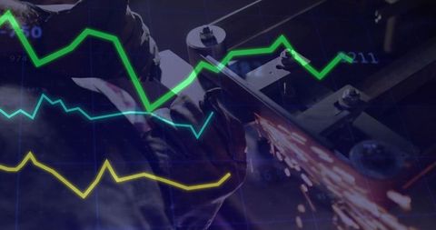 Grinding Rail Machinist with Data Overlay in Workshop