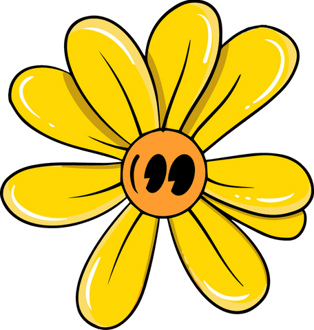 cheerful cartoon yellow flower with glassy eight petals on transparent background - Download Free Stock Videos Pikwizard.com