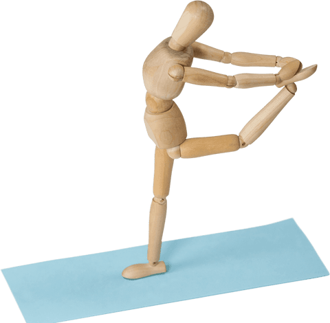 wooden mannequin exercising on transparent mat background - Download Free Stock Videos Pikwizard.com