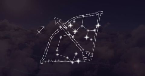 Glowing Sagittarius Constellation in Night Sky - Download Free Stock Images Pikwizard.com