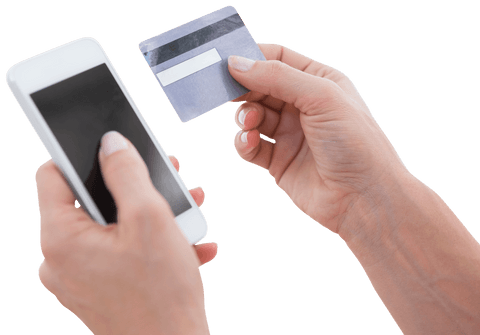 Transparent Hands Holding Smartphone and Credit Card for Online Shopping - Download Free Stock Videos Pikwizard.com