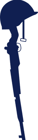 Battlefield Cross Silhouette with Rifle, Helmet, and Dog Tags on Transparent Background