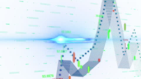 Futuristic Financial Graph with Digital Light Effects