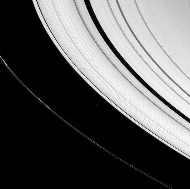 A small icy world plies the space between Saturn A and F rings