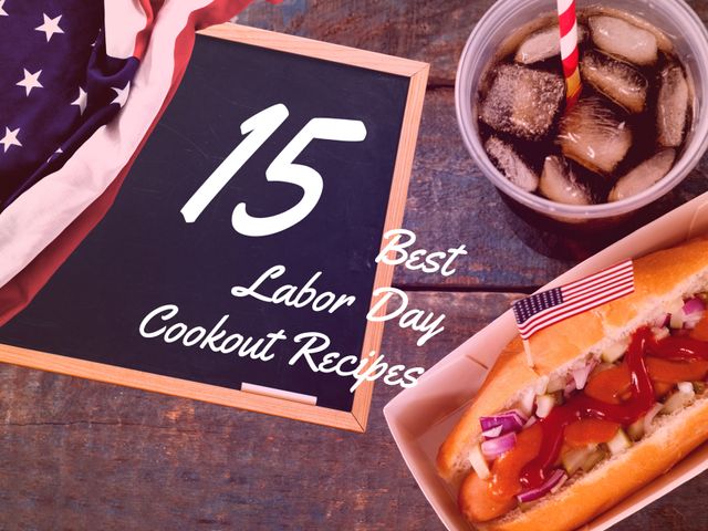 Patriotic Labor Day Cookout Flyer with Hot Dog and Soda - Download Free Stock Templates Pikwizard.com