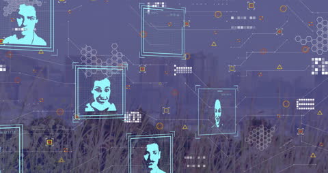 Animated Portrait Displays with Futuristic Digital Interface