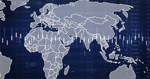 Data Processing Visualization Over World Map - Download Free Stock Images Pikwizard.com