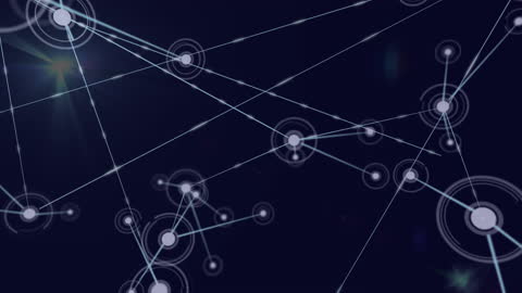 Digital Network Connections with Futuristic Light Trails