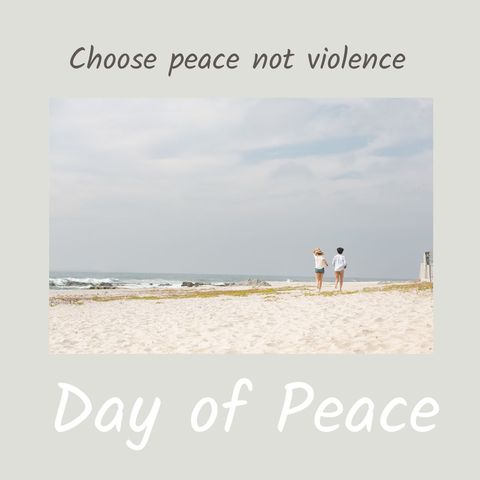 Serene Beach Walk Celebrating Day of Peace - Download Free Stock Templates Pikwizard.com